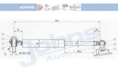 Газовая пружина, крышка багажник JOHNS купить