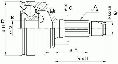 Шарнирный комплект, приводной вал SPIN OPEN PARTS купить