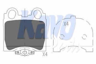 Комплект тормозных колодок, дисковый тормоз KAVO PARTS купить