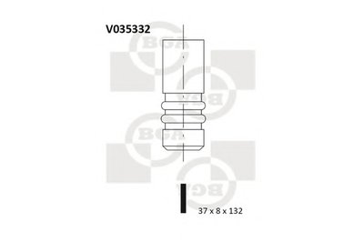 BGA V035332 Клапан выпускной Ford Escort Orion 1.6 CVH, 1.3 (132х37х8)