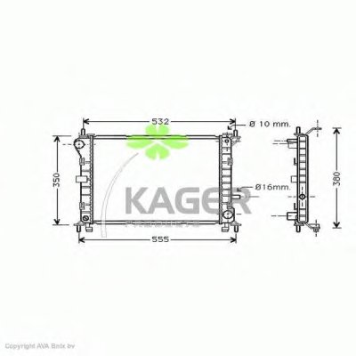 Радиатор, охлаждение двигателя KAGER купить