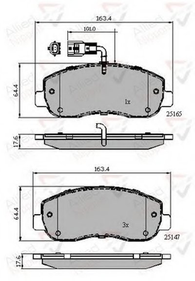 Комплект тормозных колодок, дисковый тормоз ANL Braking COMLINE купить