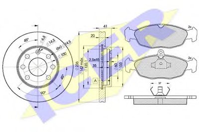 Комплект тормозов, дисковый тормозной механизм ICER купить