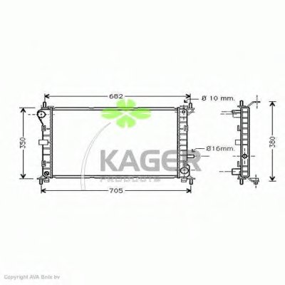 Радиатор, охлаждение двигателя KAGER купить