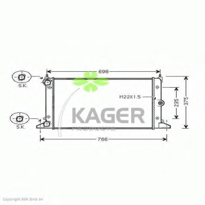 Радиатор, охлаждение двигателя KAGER купить