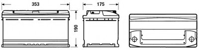Аккумулятор   90Ah-12v Exide CLASSIC(353х175х190),R,EN720