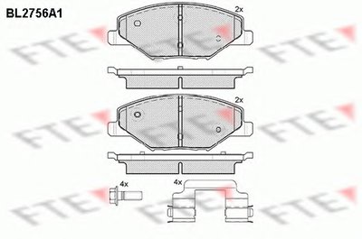 Комплект тормозных колодок, дисковый тормоз FTE купить