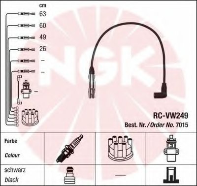 Комплект высоковольтных проводов (RC-VW249)