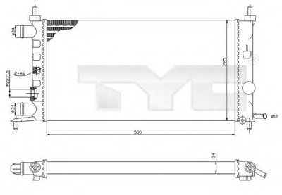 Радиатор, охлаждение двигателя TYC купить