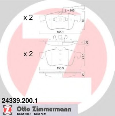 Комплект тормозных колодок, дисковый тормоз ZIMMERMANN купить