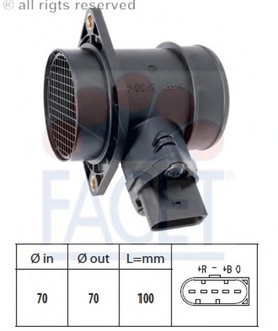 Расходомер воздуха (5 конт.) SKODA SUPERB/VW PASSAT 1.8 00-0
