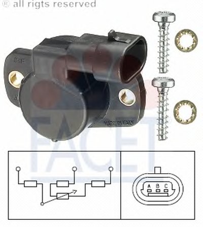 Датчик, положение дроссельной заслонки FACET купить