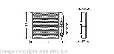 Теплообменник, отопление салона AVA QUALITY COOLING купить