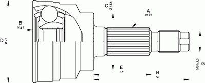 Шарнирный комплект, приводной вал SPIN OPEN PARTS купить