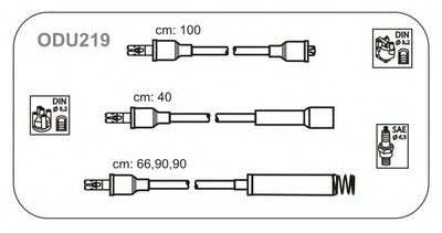 Комплект проводов зажигания Opel (кат.-тромблер DIN-M4)