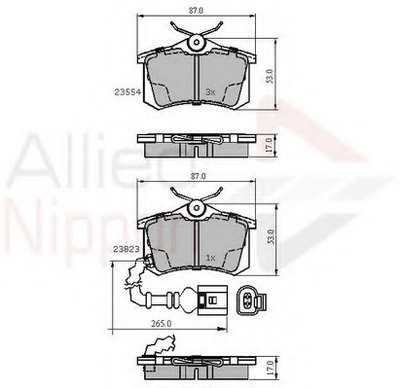 Комплект тормозных колодок, дисковый тормоз ANL Braking COMLINE купить