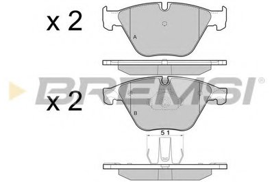 Колодки тормозные передние BMW 5 (F10) 10- (ATE) (155,1x68,5