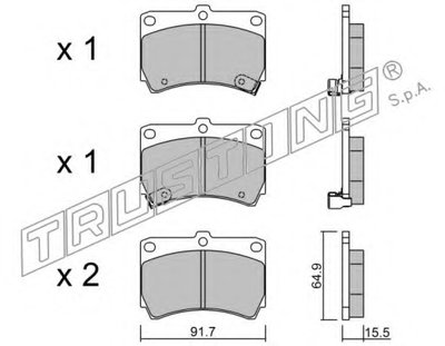 Комплект тормозных колодок, дисковый тормоз TRUSTING купить