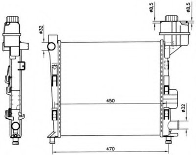 Основной радиатор (двигателя) Chіodnica silnika MERCEDES A (W168) 1.4/1.6/1.7D 07.97-08.04