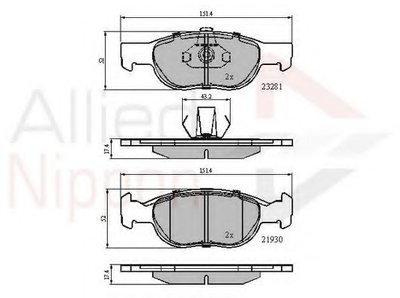 Комплект тормозных колодок, дисковый тормоз ANL Braking COMLINE купить