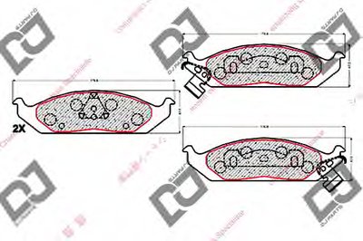 Комплект тормозных колодок, дисковый тормоз DJ PARTS купить