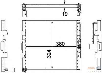 Конденсатор, кондиционер BEHR HELLA SERVICE HELLA купить