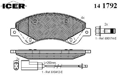 Колодки тормозные (передние) Ford Transit V347 06- (Bosch)/(