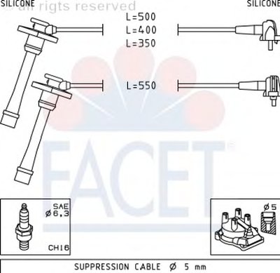 Комплект проводов зажигания FACET купить
