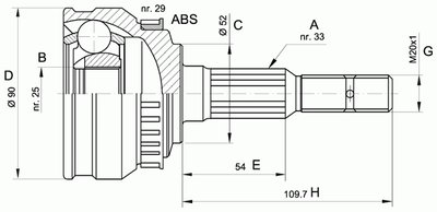 Шарнирный комплект, приводной вал SPIN OPEN PARTS купить