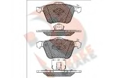 Комплект тормозных колодок, дисковый тормоз R BRAKE купить