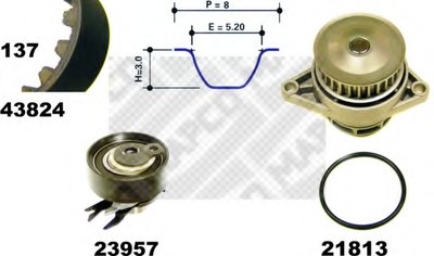 Водяной насос + комплект зубчатого ремня MAPCO купить