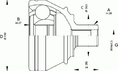 Шарнирный комплект, приводной вал SPIN OPEN PARTS купить