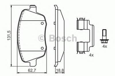 Комплект тормозных колодок, дисковый тормоз BOSCH купить