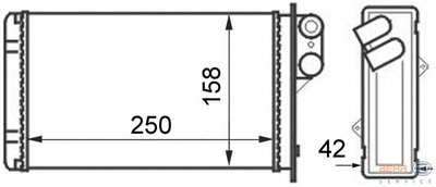 Теплообменник, отопление салона BEHR HELLA SERVICE купить