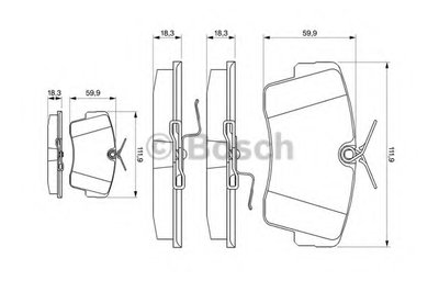 Комплект тормозных колодок, дисковый тормоз BOSCH купить