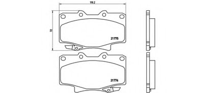 Комплект тормозных колодок, дисковый тормоз BREMBO купить