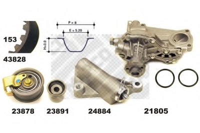 Водяной насос + комплект зубчатого ремня MAPCO купить