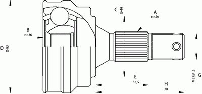 Шарнирный комплект, приводной вал SPIN OPEN PARTS купить