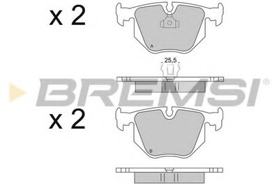 Колодки тормозные задние BMW 3(E46)/7(E38)/X5(E53) 94-11 (AT
