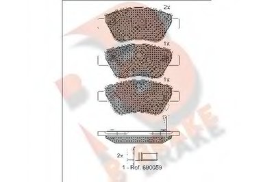 Комплект тормозных колодок, дисковый тормоз R BRAKE купить