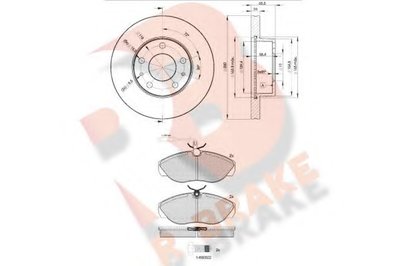 Комплект тормозов, дисковый тормозной механизм R BRAKE купить