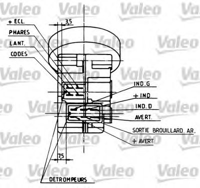 Выключатель на колонке рулевого управления VALEO купить