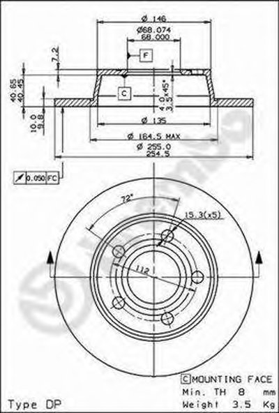 Тормозной диск COATED DISC LINE BREMBO купить