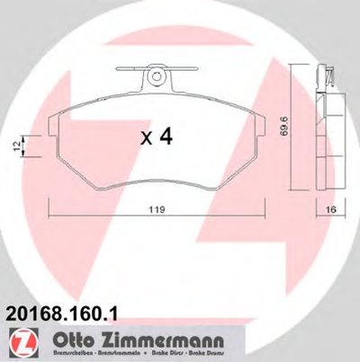 Комплект тормозных колодок, дисковый тормоз ZIMMERMANN купить