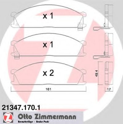 Комплект тормозных колодок, дисковый тормоз ZIMMERMANN купить