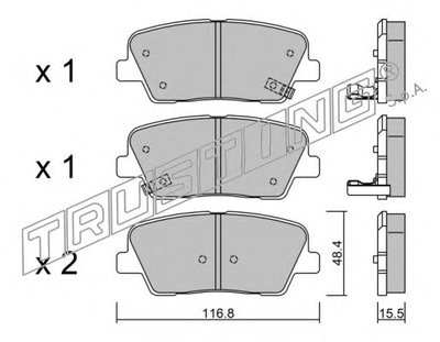 Комплект тормозных колодок, дисковый тормоз TRUSTING купить