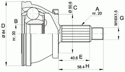 Шарнирный комплект, приводной вал SPIN OPEN PARTS купить