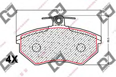 Комплект тормозных колодок, дисковый тормоз DJ PARTS купить