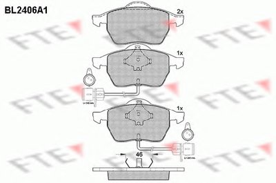 Комплект тормозных колодок, дисковый тормоз FTE купить