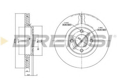 Тормозной диск перед. Renault Laguna 93-01/Megane 97-99 (вен